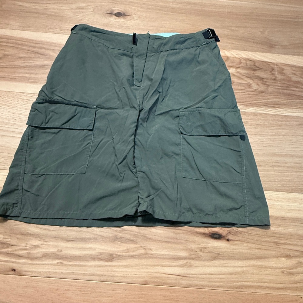 Patagonia Hiking Skirt Womens Small Olive Green Cargo Front Zip Mobility Skort